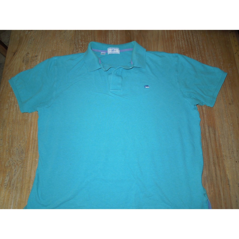 Southern Tide Skipjack‎ Polo Shirt Mens XL Turquoise Blue Short Sleeve